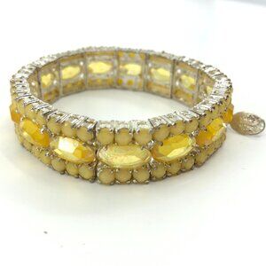 Vintage Yellow bling bracelet stretchy